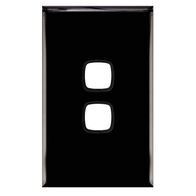 Excel - Grid & plate For 770 series mechanisms - 2 gang gloss black