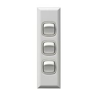 Excel - Architrave rocker switch - Single Pole Double Throw - 3 gang 2 way 10A 240V a.c. white
