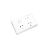 HPM Standard 10A Double Pole Double Power Point Deep Plate White