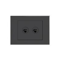 HPM VIVO 2 Gang Cat5e RJ45 Outlet Plate Dark Grey