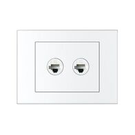 HPM VIVO 2 Gang Cat6 RJ45 Outlet Plate White