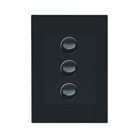 HPM VIVO 10A 3 Gang Vertical Rocker Switch Plate Dark Grey