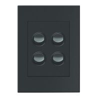 HPM VIVO 10A 4 Gang Vertical Rocker Switch Plate Dark Grey