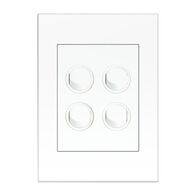 HPM VIVO 10A 4 Gang Vertical Rocker Switch Plate White