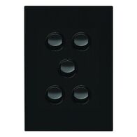 HPM VIVO 10A 5 Gang Vertical Rocker Switch Plate Dark Grey