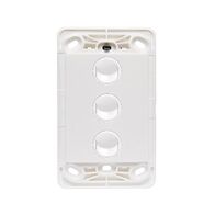 HPM VIVO 10A 3 Gang Vertical Rocker Switch Grid & Mechanism White