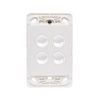 HPM VIVO 10A 4 Gang Vertical Rocker Switch Grid & Mechanism White