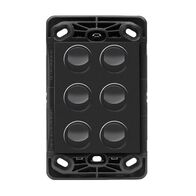 HPM VIVO 10A 6 Gang Vertical Rocker Switch Grid & Mechanism Dark Grey