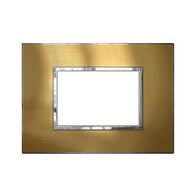 ARTEOR Square 3 Module Horizontal Coverplate Brushed Gold