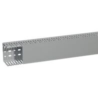 Transcab - Cable grey duct with cover - 2 metre length 100x100mm 2m 12.5mm finger DIN pitch with cover grey