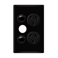 Excel Life 10A Vertical Double Powerpoint with Extra Function Hole Black