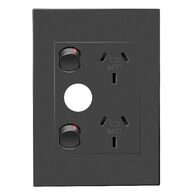 HPM VIVO 10A Vertical Double Power Point with Extra Function Hole Dark Grey