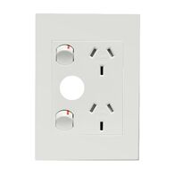 HPM VIVO 10A Vertical Double Power Point with Extra Function Hole White