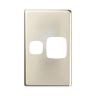 EXCEL - Single vertical powerpoint coverplate only - Stainless Steel
