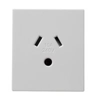Excel Life - Horizontal single powerpoint mechanism 1 gang 10A 240V a.c. autoswitch with round earth white