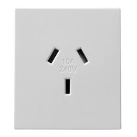 Excel Life - Horizontal single powerpoint mechanism 1 gang 10A 240V a.c. autoswitch white