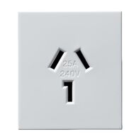 Excel Life - Horizontal single powerpoint mechanism 1 gang 25A 240V a.c. unswitched with L shape earth white