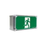 Weatherproof 24m LED Exit sign - single sided running man straight with NiMh battery - DALI
