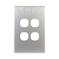 Aluminium Cover Plate 4 Gang Light Switch GEO