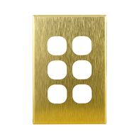 Brass Cover Plate for 6 Gang Switch GEO