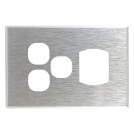 Metal Cover Plate Single Power Point with 2 Extra Switch