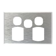 Metal Cover Plate Double Power Point with Extra Switch