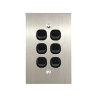 Stainless Steel Light Switch 6 Gang Vertical – BLACK