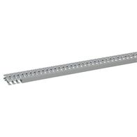 Transcab - Cable grey duct with cover - 2 metre length 15x40mm 2m 12.5mm finger DIN pitch with cover grey