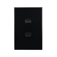Light Switch 2 Gang – VERTICAL BLACK