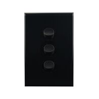 Light Switch 3 Gang – VERTICAL BLACK