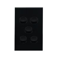 Light Switch 5 Gang – VERTICAL BLACK