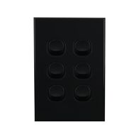 Light Switch 6 Gang – VERTICAL BLACK
