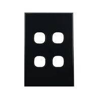 Grid Plate 4 Gang – BLACK