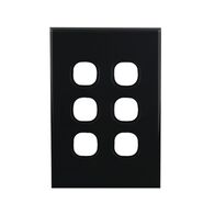 Grid Plate 6 Gang – BLACK