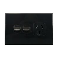 Single Power Point with Extra Switch – BLACK