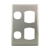 Metal Cover Plate Double Power Point – VERTICAL