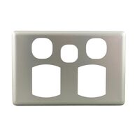 Metal Cover Plate Double Power Point with Extra Switch