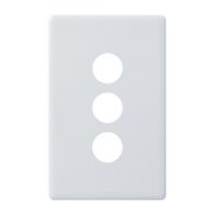 Excel Life EM Series Grid & Plate 3 Gang Gloss White