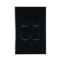 Light Switch 4 Gang – VERTICAL BLACK