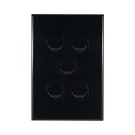 Light Switch 5 Gang – VERTICAL BLACK
