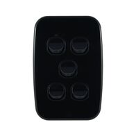 Light Switch 5 Gang – VERTICAL BLACK