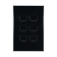 Light Switch 6 Gang – VERTICAL BLACK
