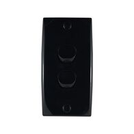 Intermediate Plate Light Switch 2 Gang – 78mm Mounting Centres BLACK
