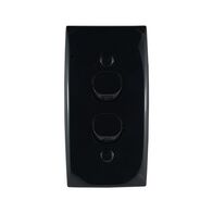 Intermediate Plate Light Switch 2 Gang – 54mm Mounting Centres BLACK