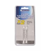 Nelson - Tungsten halogen R75 - 150W J type clear linear twin pack