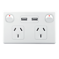 Double Power Point with Dual USB Charger