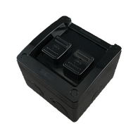 Single Weatherproof Surface Switch 2 Gang – BLACK