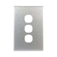 Aluminium Cover Plate 3 Gang Switch GEO