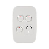 Single Power Point with 2 Extra Switches – VERTICAL