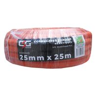 25mm Corrugated Conduit Heavy Duty 25M Roll Orange